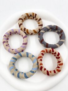 5 piezas Goma para pelo con patrón de dibujo - Multicolor - Ver 2