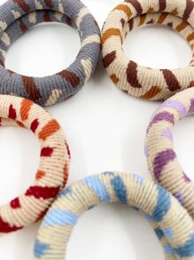 5 piezas Goma para pelo con patrón de dibujo - Multicolor - Ver 3