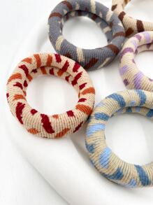 5 piezas Goma para pelo con patrón de dibujo - Multicolor - Ver 4