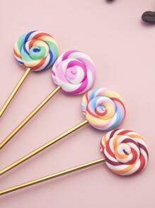 4 Stück wiederverwendbare Edelstahl Löffel, kreatives Lutscher-Design, abwaschbare Esslöffel, Küche, Weihnachtsgeschenk, Schulmaterial