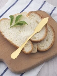 4pcs/set Stainless Steel Butter Knife, Minimalist Stainless Steel Golden Icing Knife For Dinner Table