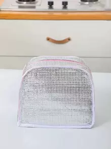 1pc Candy Print Lunch Bag - Pink - View 3