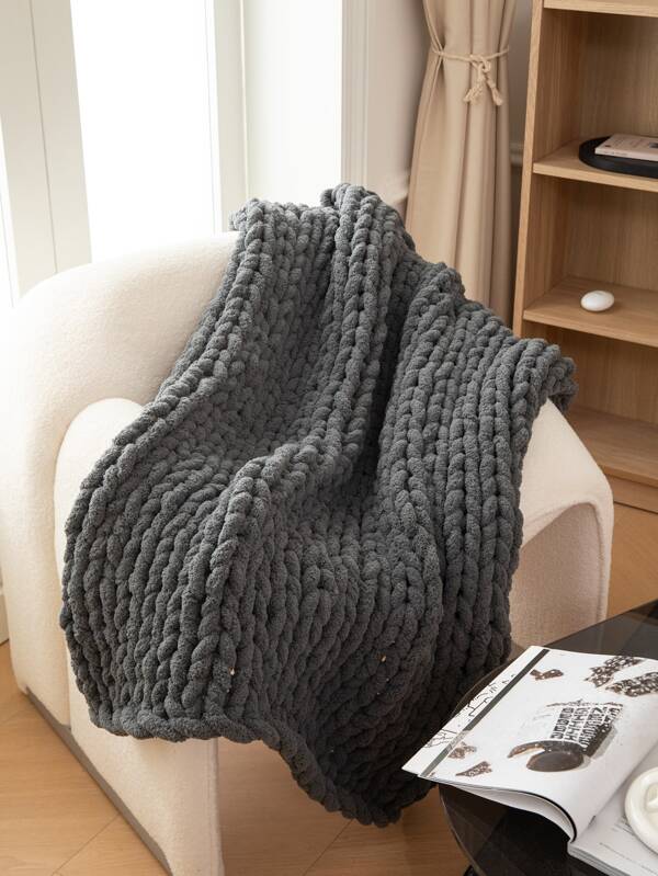 1pc Plain Color Throw Blanket SHEIN USA