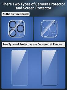 Habyby 3pcs Clear anti-yellow Phone Case & Screen Protection Film & lens protection film Set - Black - View 7