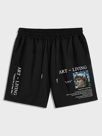 Männer Shorts mit Buchstaben Grafik
