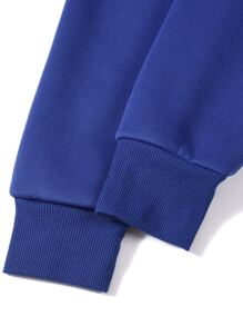 ROMWE MEN Guys Floral & Skull Print Sweatshirt - Royal Blue - View 3