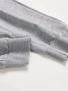 Manfinity LEGND 男士老鷹印花運動衫和腰部抽繩衛褲 - 灰色 - 查看 4