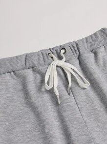 Manfinity LEGND 男士老鷹印花運動衫和腰部抽繩衛褲 - 灰色 - 查看 6