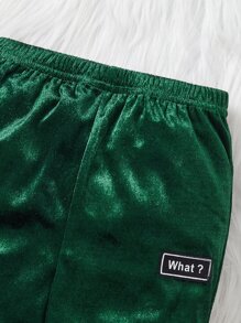 SHEIN 婴幼儿男童连帽加厚羊毛衫和裤子套装 - 墨綠色 - 查看 3