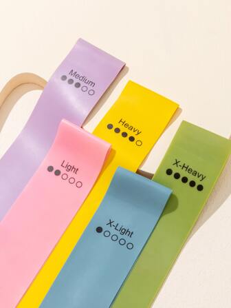 5入組字母圖案橡膠阻力帶