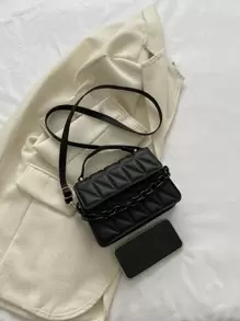 Lightweight,Business Casual Mini Quilted Chain Decor Flap Square Bag For Teen Girls Women College Students,Rookies & White-collar Workers Perfect for Office,College,Work ,Business,Commute,Outdoors, Travel, Outings