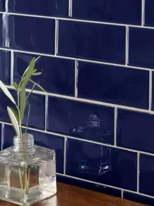 1 nhãn dán nhà bếp thiết kế gạch men - Màu xanh hải quân - Xem 4