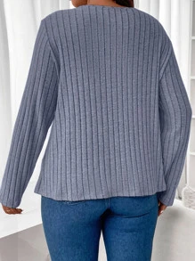 SHEIN Clasi T-Shirt mit Kette Detail, Schlüsselloch Kragen