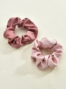 2 Chiếc Dây Buộc Tóc Satin Retro Đơn Giản, Dây Buộc Tóc Voan Đa Năng, Phụ Kiện Trang Phục Halloween, Quà Tặng Mẹ Và Giáo Viên - Bụi hồng - Xem 2