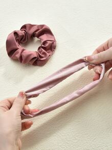 2 Chiếc Dây Buộc Tóc Satin Retro Đơn Giản, Dây Buộc Tóc Voan Đa Năng, Phụ Kiện Trang Phục Halloween, Quà Tặng Mẹ Và Giáo Viên - Bụi hồng - Xem 3