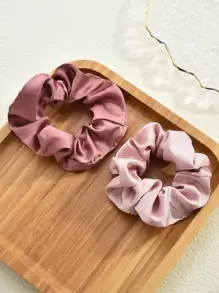 2 Chiếc Dây Buộc Tóc Satin Retro Đơn Giản, Dây Buộc Tóc Voan Đa Năng, Phụ Kiện Trang Phục Halloween, Quà Tặng Mẹ Và Giáo Viên - Bụi hồng - Xem 1