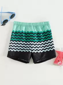 Baby Chevron Print Swim Shorts - Multicolor - View 1