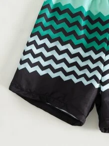 Baby Chevron Print Swim Shorts - Multicolor - View 5