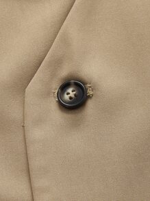 Manfinity Hombres Blazer chaleco de doble botonadura sin camisa - Caqui - Ver 4