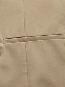 Manfinity Hombres Blazer chaleco de doble botonadura sin camisa - Caqui - Ver 5