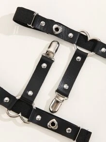 2 piezas Liguero a la cintura aro de corazón - Negro - Ver 3