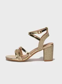 女士夏季新款系带法式淑女风时尚舒适粗跟凉鞋