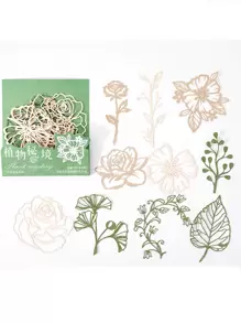 10pcs Plant Pattern Decorative Craft Paper Back To School - Multicolor - View 4