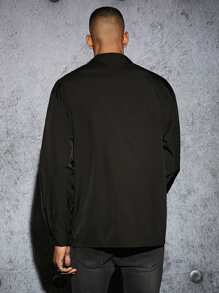 Manfinity Men Floral Print Drop Shoulder Shirt - Black - View 2