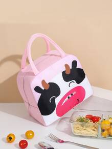 1pc Cartoon Animal Print Random Lunch Bag, Children School Insulated Lunch Box, Lunch Bag - Multicolor - View 1