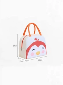 1pc Cartoon Animal Print Random Lunch Bag, Children School Insulated Lunch Box, Lunch Bag - Multicolor - View 3