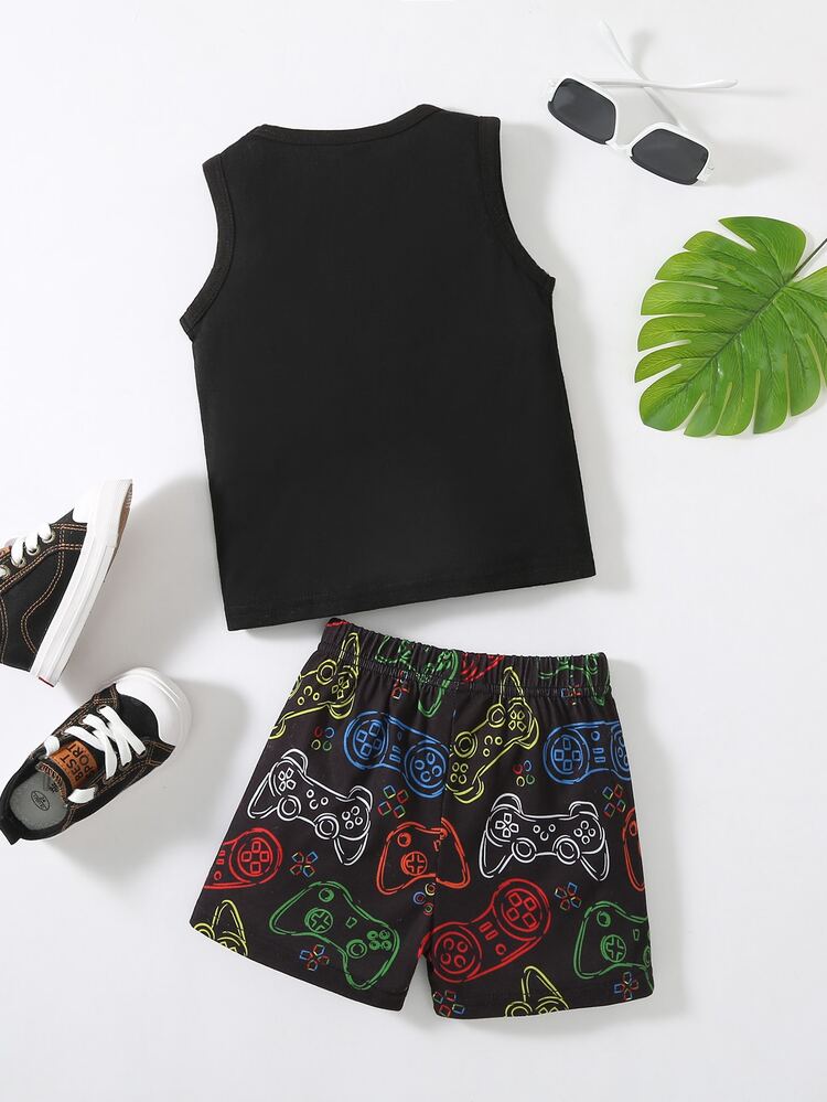 Baby Boy Gamepad Print Tank Top & Shorts