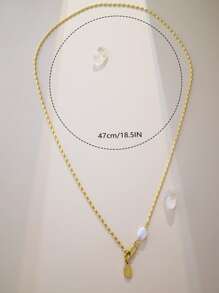 Faux Pearl Decor Fashion Necklace For Daily Wear - Yellow Gold - View 5