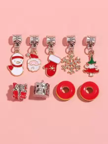 9pcs Christmas Santa Claus & Snowflake DIY Jewelry Accessory - Multicolor - View 1