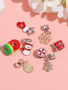 9pcs Christmas Santa Claus & Snowflake DIY Jewelry Accessory - Multicolor - View 2