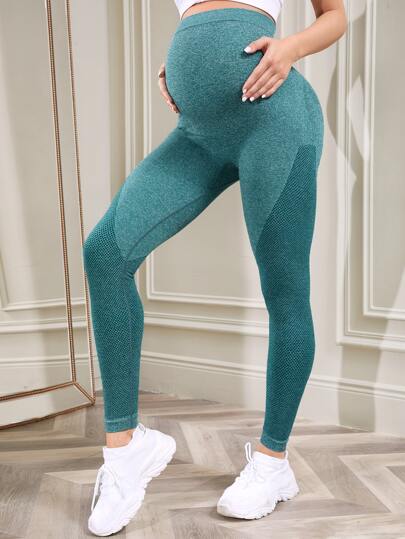 SHEIN Maternity Wide Waistband Seamless Leggings
