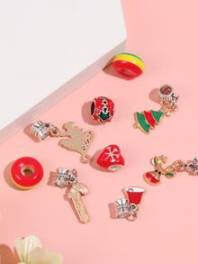 9pcs Christmas Tree & Bell DIY Jewelry Accessory - Multicolor - View 2