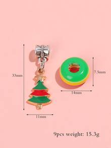 9pcs Christmas Tree & Bell DIY Jewelry Accessory - Multicolor - View 3