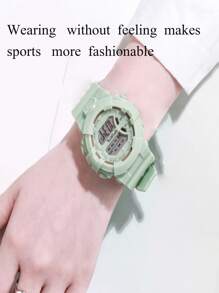 Reloj digital de forma redonda - Verde - Ver 3