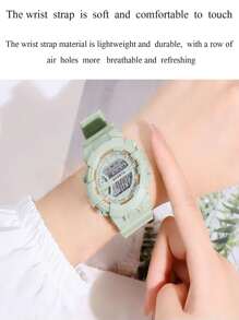 Reloj digital de forma redonda - Verde - Ver 4