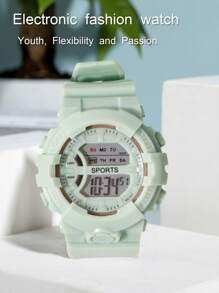 Reloj digital de forma redonda - Verde - Ver 5