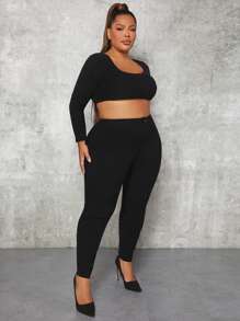 SHEIN SXY Plus High Waist Skinny Pants - Black - View 5