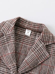 小男童格紋西裝領西裝外套和褲子無襯衫