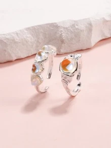 Bộ 2 Vòng Tay Trang Trí Trái Tim - Bạc - Xem 2