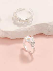 Bộ 2 Vòng Tay Trang Trí Trái Tim - Bạc - Xem 4