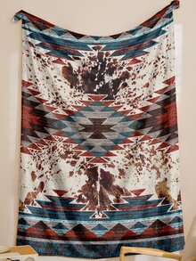 1pc Geometric Pattern Blanket - Multicolor - View 2