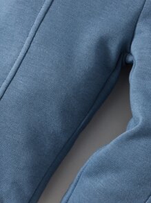 SHEIN Baby Solid Elastic Waist Trousers - Dusty Blue - View 4