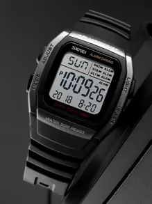 Skmei 防水數字顯示幕電子錶 - 灰色 - 查看 4