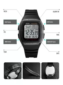 Skmei 防水數字顯示幕電子錶 - 灰色 - 查看 5