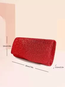 SIIZA 迷人、優雅、精緻、高貴的閃亮新款跨境晚禮包，簡單優雅的手袋、時尚鏈帶肩背包、小型手拿包，適合派對女孩、女士、新娘，完美適配派對、婚禮、舞會、宴會 - 紅色 - 查看 8