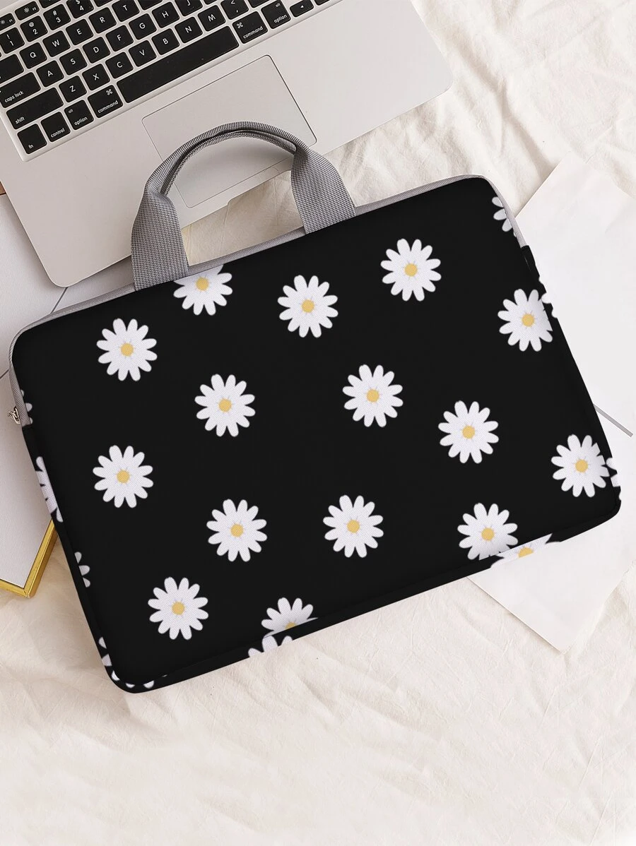1pc Daisy Pattern Laptop Bag